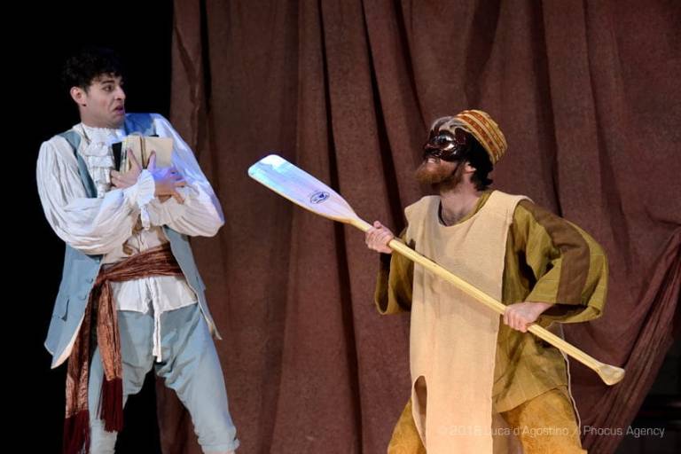 Udine, 24-03-2018 - Oratorio del Cristo - Sede Civica Accademia d'Arte Drammatica Nico Pepe - LA COMMEDIA DEGLI SPOSTATI canovaccio originale di commedia dell'arte - scritto e diretto da Claudio de Maglio che ha come protagonisti gli allievi del secondo anno di corso (Sara Baldassarre, Francesca Boldrin, Letizia Buchini, Valerio Caffa, Emanuele Caporale, Filippo Capparella, Matteo Ciccioli, Dario Di Carlo, Francesco Garuti, Maria Marra, Gloria Romanin, Filippo Tampieri).Canti di Commedia a cura di Marco Toller; Maschere di Stefano Perocco di Meduna.Action Stunt Team D-Unit: coreografie dei combattimenti Simone Belli, Assistenti Dario Stelluti e Gabriele Gangi.- Foto © 2018 Luca A. d'Agostino /Phocus Agency Nico Pepe - La commedia degli spostati